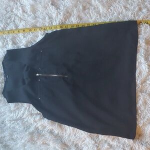 WILL DONATE Papermoon Black chiffon top with gold adjustable zipper
